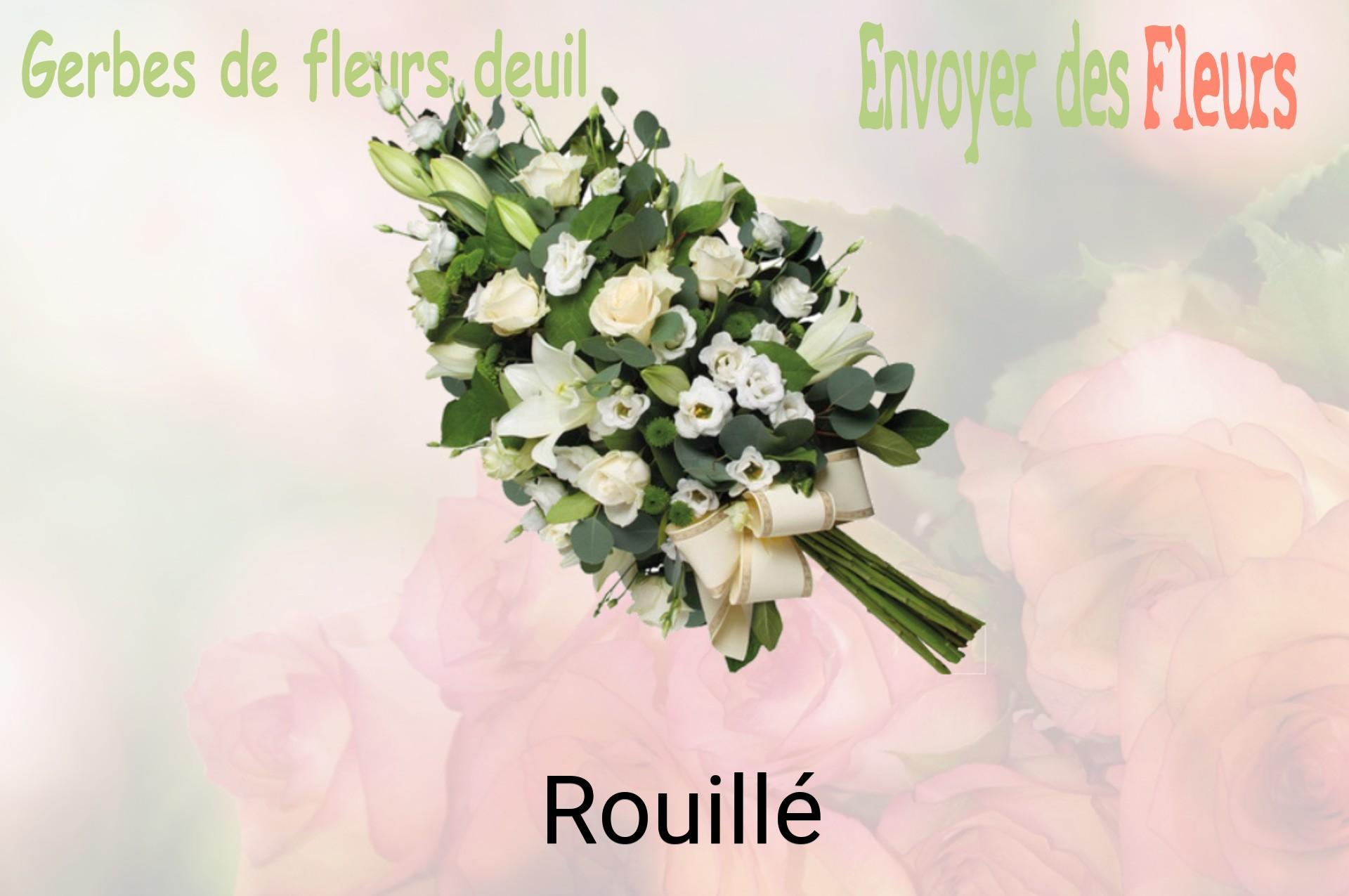 Gerbe de fleurs de deuil livrée à Rouillé